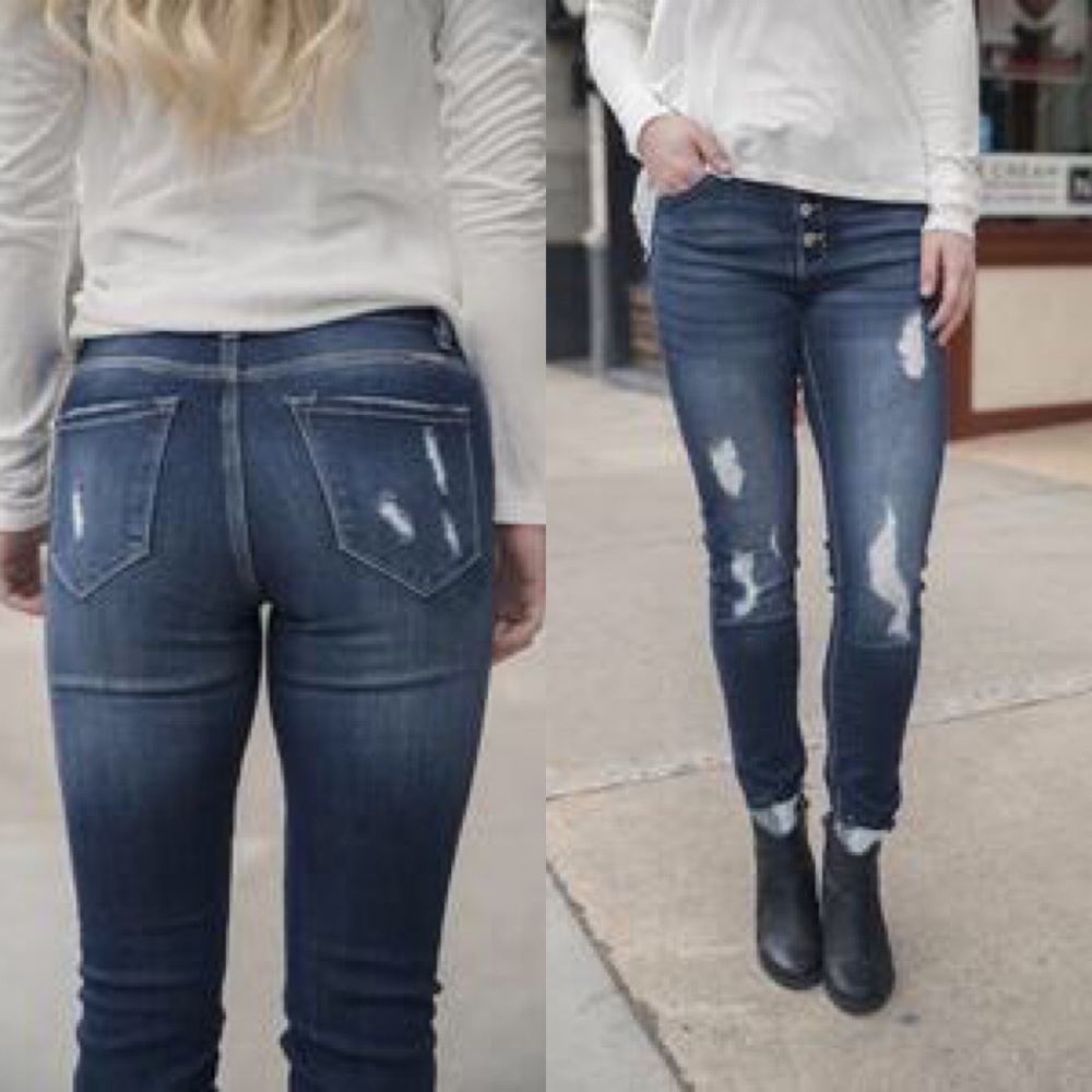 KanCan Distressed Skinny Jeans - Picture 3 of 6
